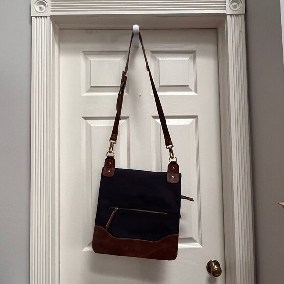 UNITED BY BLUE - Leather and Canvas - Work Tote Shoulder Bag - Navy - Picture 6 of 6